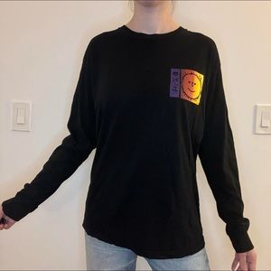 Black long sleeve graphic tee